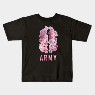 BTS - Wings logo total sakura flowers | Army | Kpop merch Kids T-Shirt